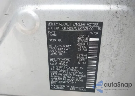 2017 Nissan Rogue Sv из США, поврежденный, VIN KNMAT2MV2HP502847